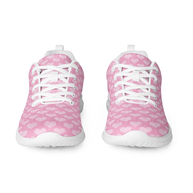 Pink Dot Pattern Athletic #189 - Front View | HA!LO Canvas Sneakers