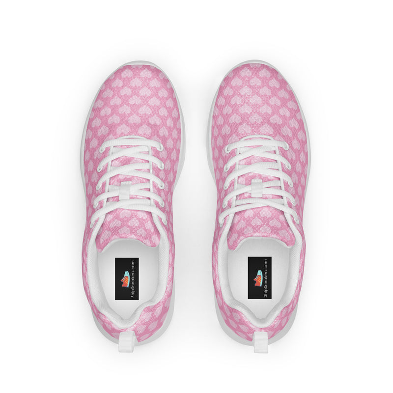 Pink Dot Pattern Athletic #189 - Back View | HA!LO Canvas Sneakers
