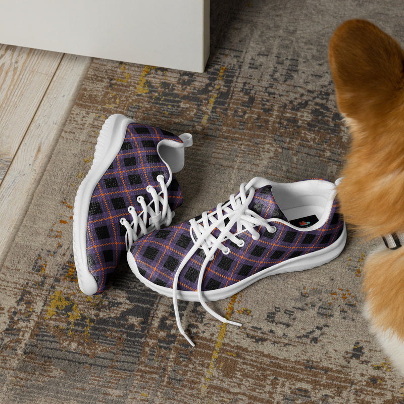 Dark Purple Plaid Athletic #190 - Opposite Side | HA!LO Canvas Sneakers