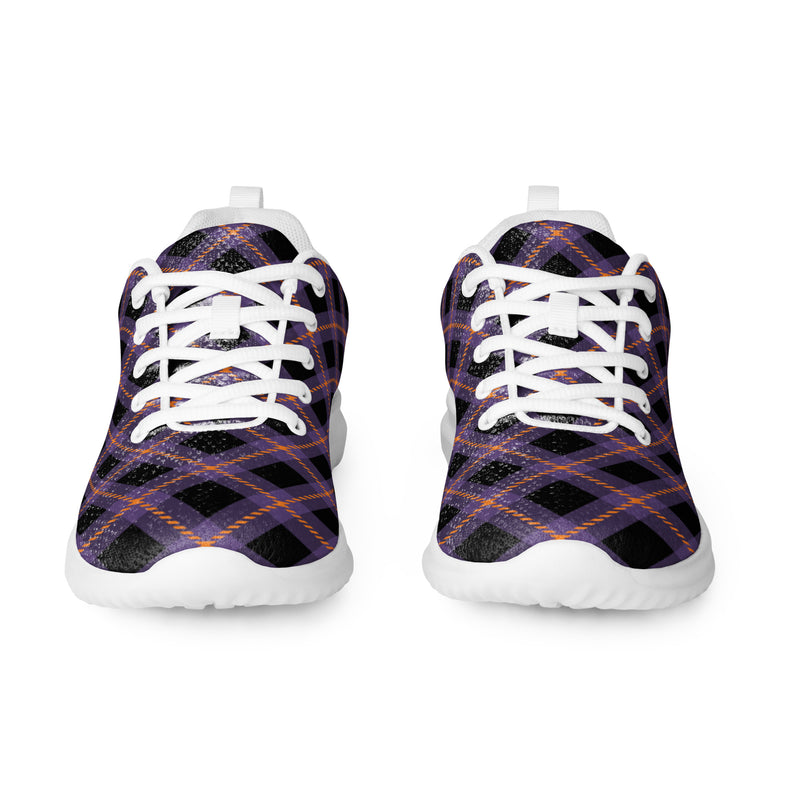Dark Purple Plaid Athletic #190 - Back View | HA!LO Canvas Sneakers