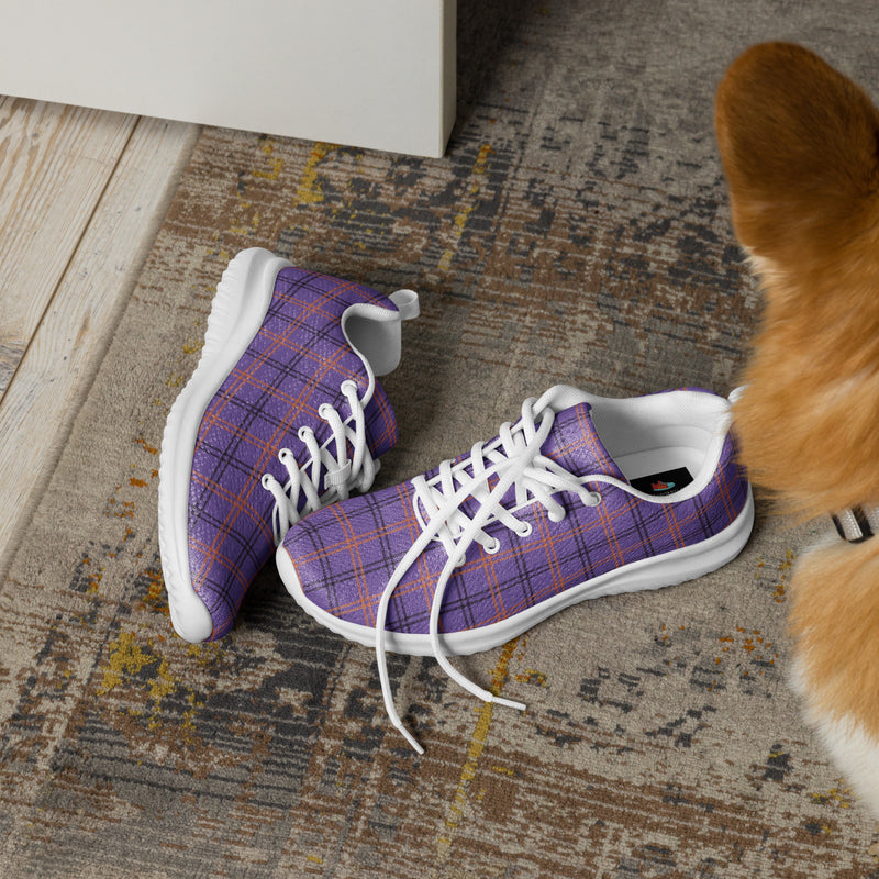 Bright Orange Plaid Athletic #191 - Opposite Side | HA!LO Canvas Sneakers
