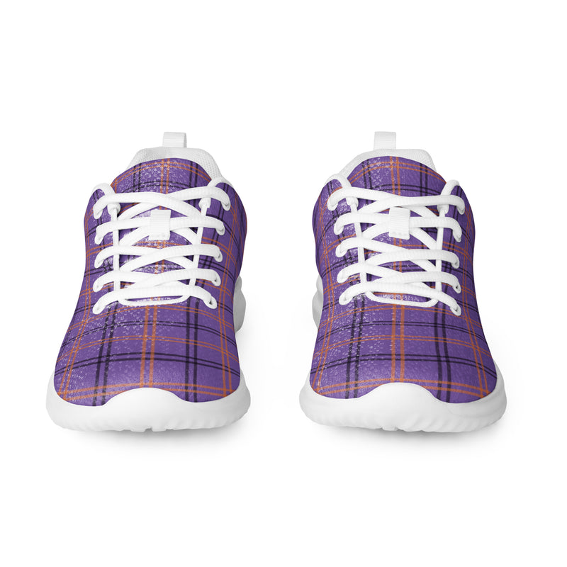 Bright Orange Plaid Athletic #191 - Front View | HA!LO Canvas Sneakers