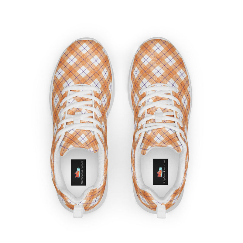Peach Gingham Athletic #193 - Back View | HA!LO Canvas Sneakers