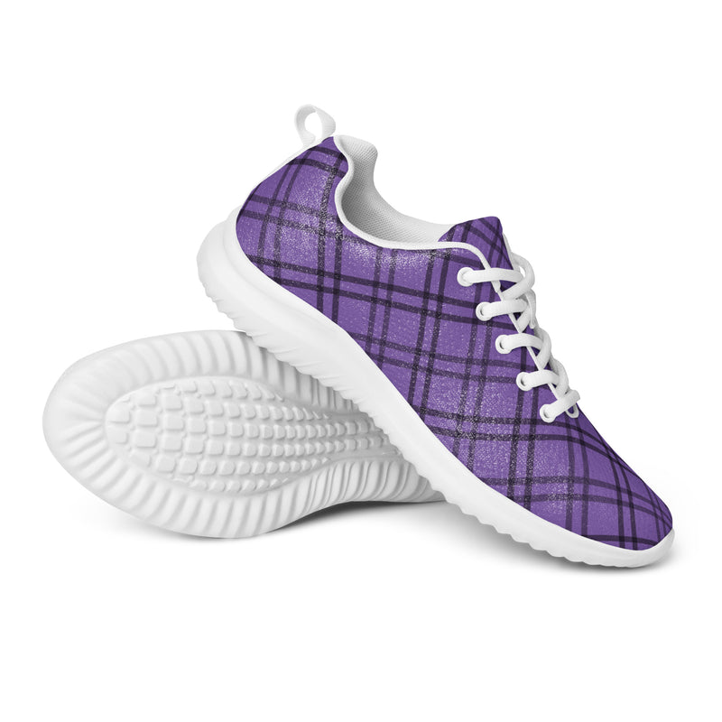 Lavender Plaid Athletic #195 - Canvas High Top Sneakers | HA!LO