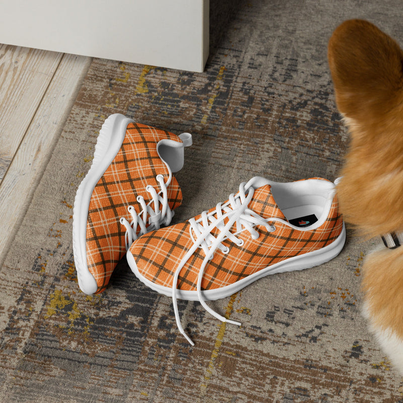 Orange Plaid Athletic #198 - Opposite Side | HA!LO Canvas Sneakers