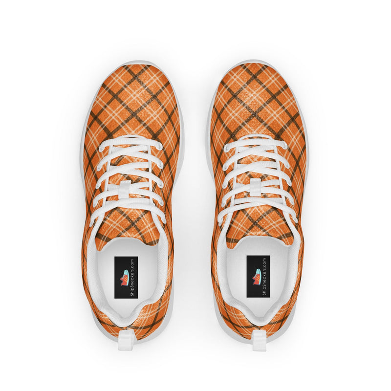 Orange Plaid Athletic #198 - Back View | HA!LO Canvas Sneakers