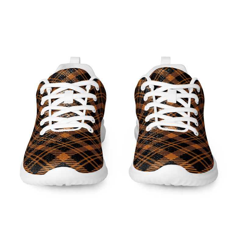 Brown Plaid Athletic #199 - Front View | HA!LO Canvas Sneakers