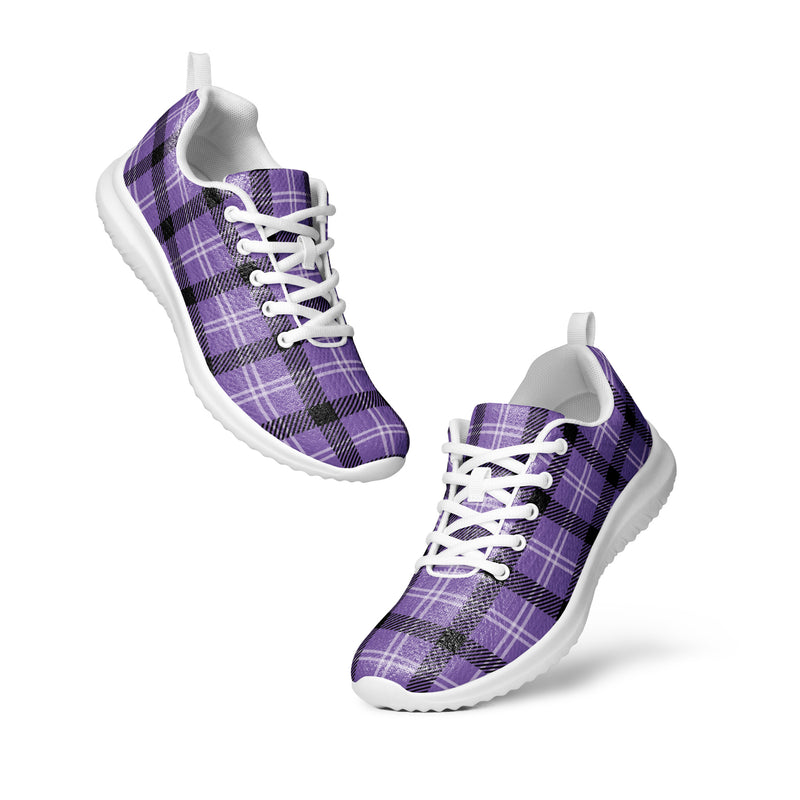 Purple Plaid Athletic #200 - Top Down View | HA!LO Canvas Sneakers