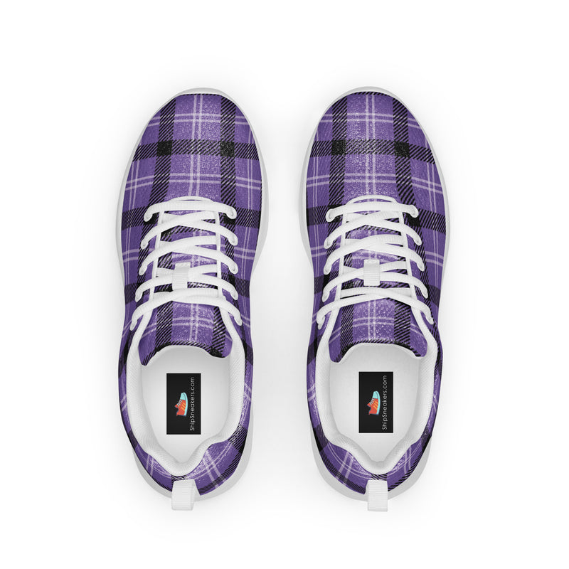 Purple Plaid Athletic #200 - Back View | HA!LO Canvas Sneakers