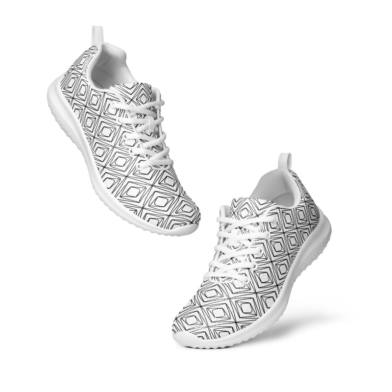 Gray Circle Pattern Athletic #208 - Top Down View | HA!LO Canvas Sneakers