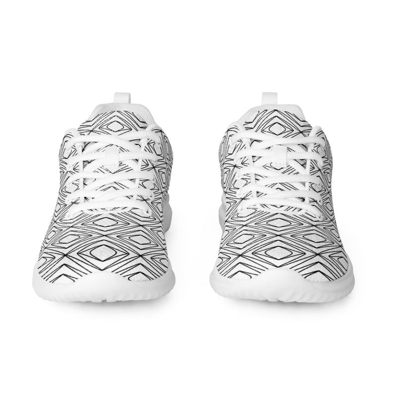 Gray Circle Pattern Athletic #208 - Front View | HA!LO Canvas Sneakers