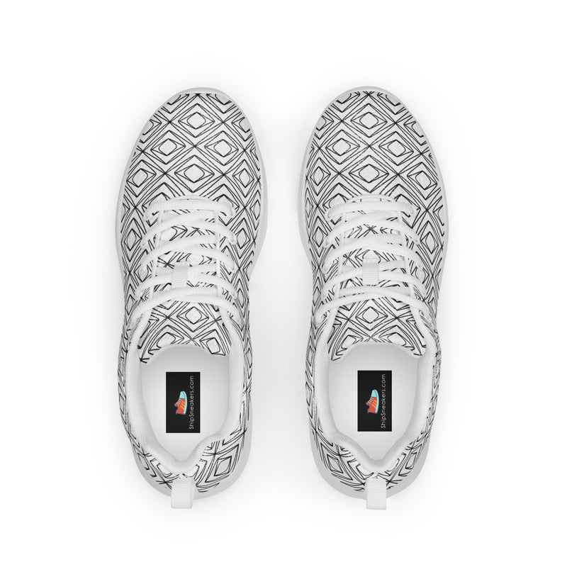 Gray Circle Pattern Athletic #208 - Back View | HA!LO Canvas Sneakers