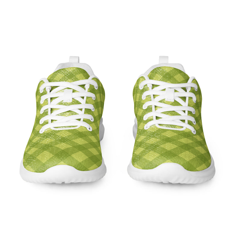 Lime Gingham Athletic #213 - Front View | HA!LO Canvas Sneakers
