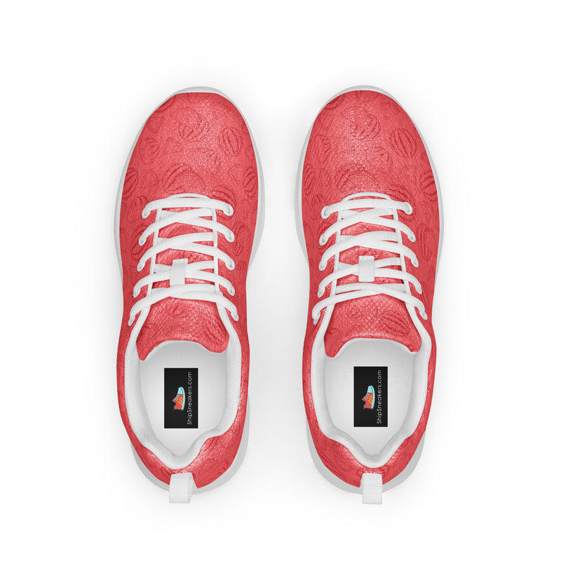 Coral Swirl Athletic #215 - Back View | HA!LO Canvas Sneakers