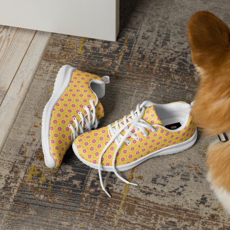 Orange Daisy Dot Athletic #230 - Opposite Side | HA!LO Canvas Sneakers