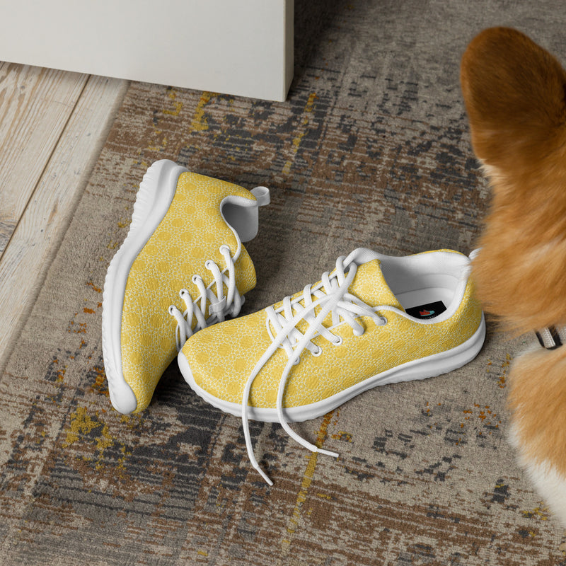 Yellow Floral Athletic #231 - Opposite Side | HA!LO Canvas Sneakers