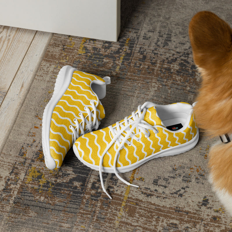 Yellow Chevron Athletic #235 - Opposite Side | HA!LO Canvas Sneakers