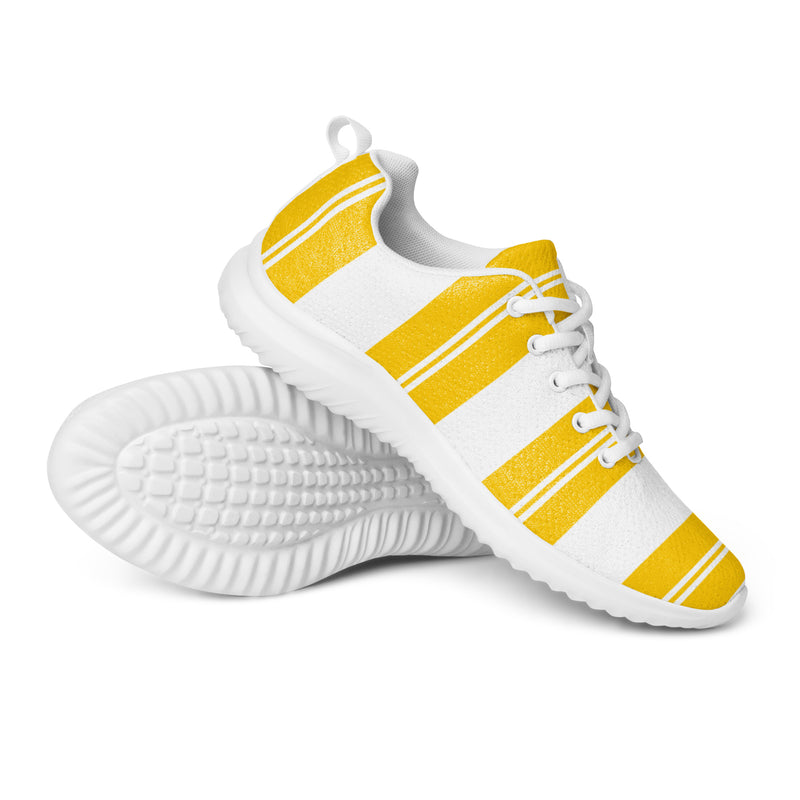 Yellow Wide Stripe Athletic #236 - Canvas High Top Sneakers | HA!LO