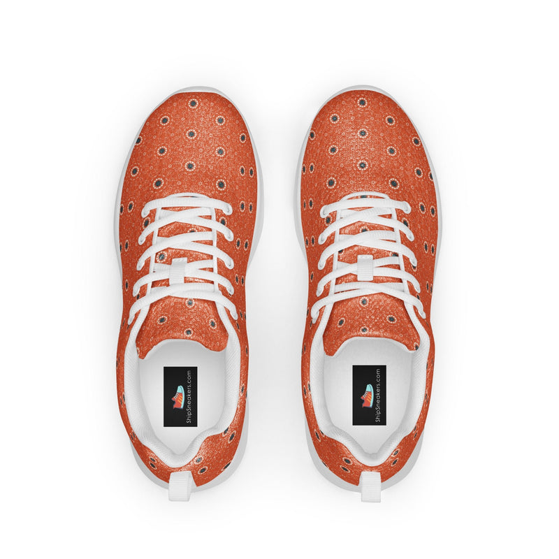 Orange Blue Dot Athletic #243 - Back View | HA!LO Canvas Sneakers