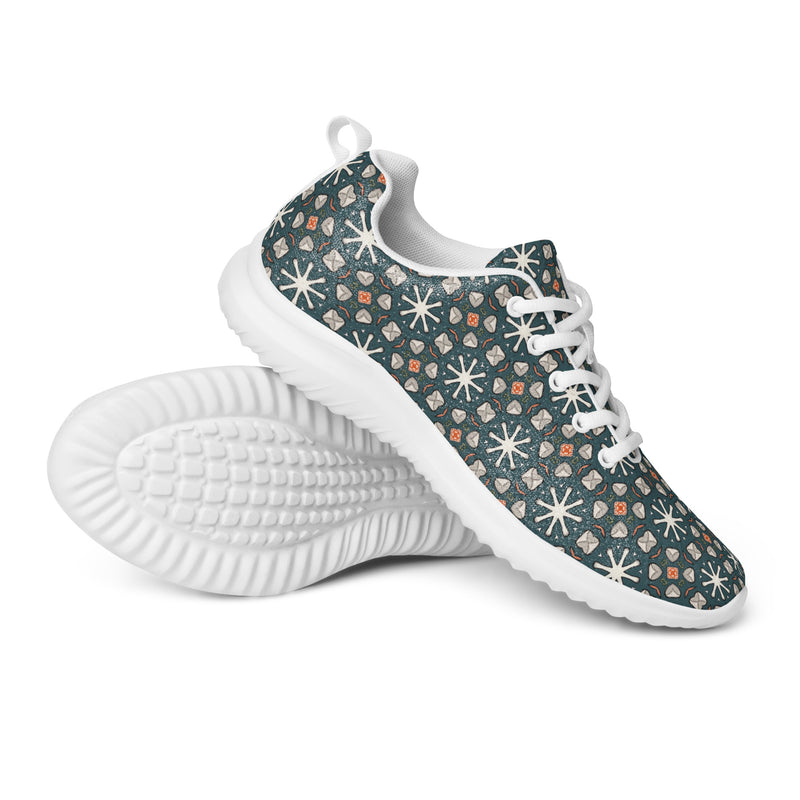 Teal Star Pattern Athletic #245 - Canvas High Top Sneakers | HA!LO