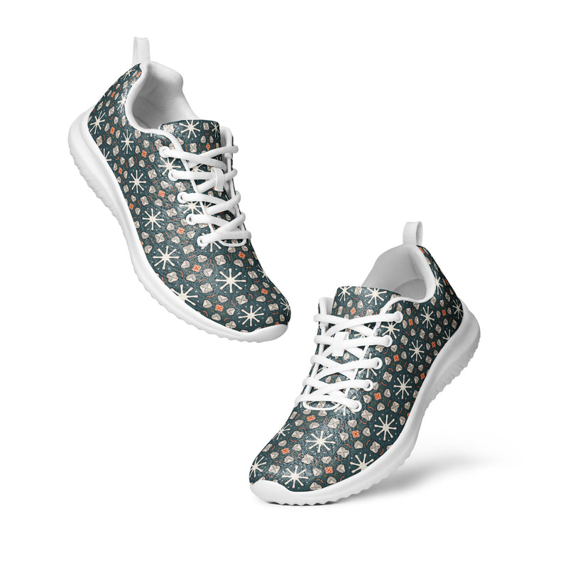 Teal Star Pattern Athletic #245 - Top Down View | HA!LO Canvas Sneakers