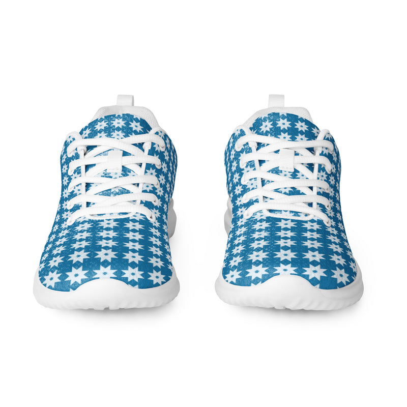 Sky Blue Polka Athletic #250 - Back View | HA!LO Canvas Sneakers
