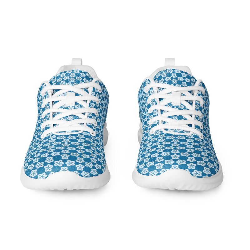 Light Blue Floral Athletic #252 - Front View | HA!LO Canvas Sneakers