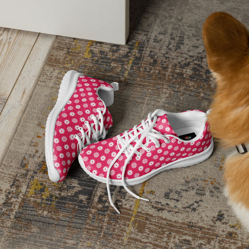 Coral Polka Dot Athletic #268 - Opposite Side | HA!LO Canvas Sneakers