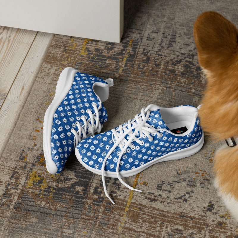 Blue Polka Dot Athletic #269 - Opposite Side | HA!LO Canvas Sneakers