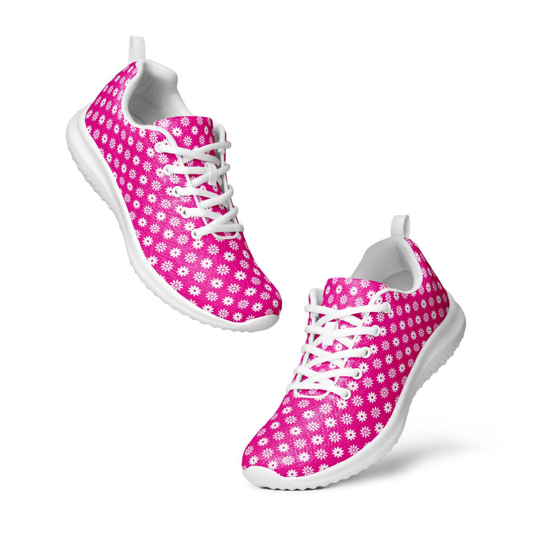 Hot Pink Polka Dot Athletic #271 - Top Down View | HA!LO Canvas Sneakers