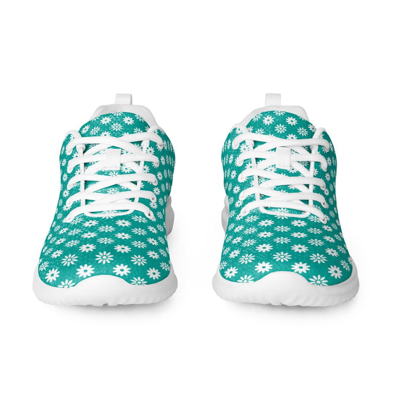 Teal Polka Dot Athletic #273 - Back View | HA!LO Canvas Sneakers