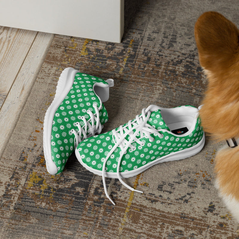 Green Polka Dot Athletic #274 - Opposite Side | HA!LO Canvas Sneakers