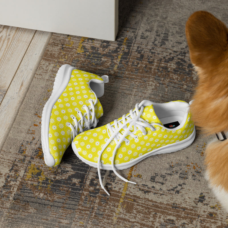 Yellow Polka Dot Athletic #276 - Opposite Side | HA!LO Canvas Sneakers