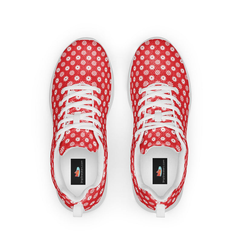 Red Polka Dot Athletic #278 - Back View | HA!LO Canvas Sneakers