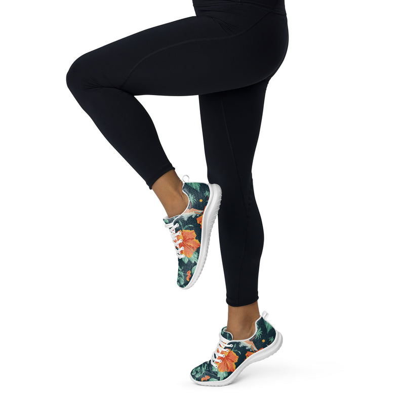 Tropical Palm Dark Athletic #2 - Opposite Side | HA!LO Canvas Sneakers