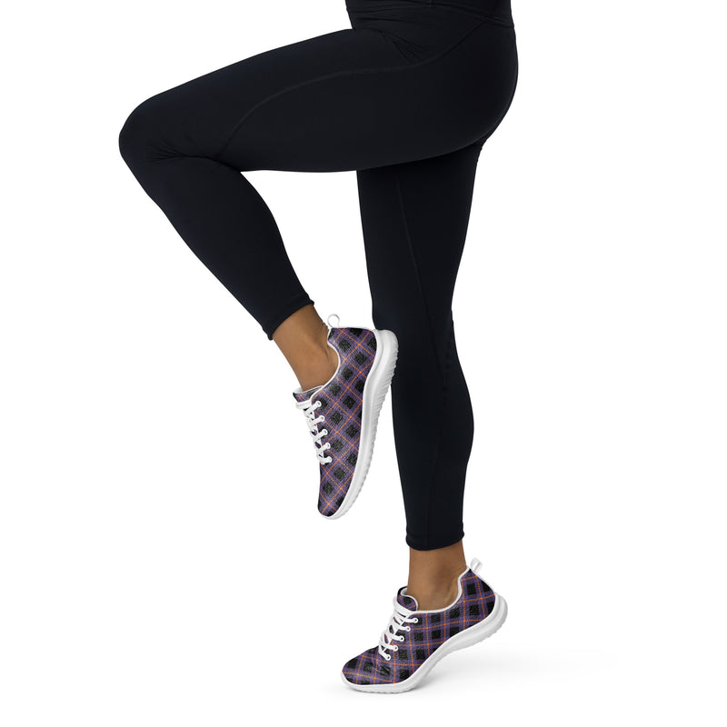 Dark Purple Plaid Athletic #190 - Front View | HA!LO Canvas Sneakers