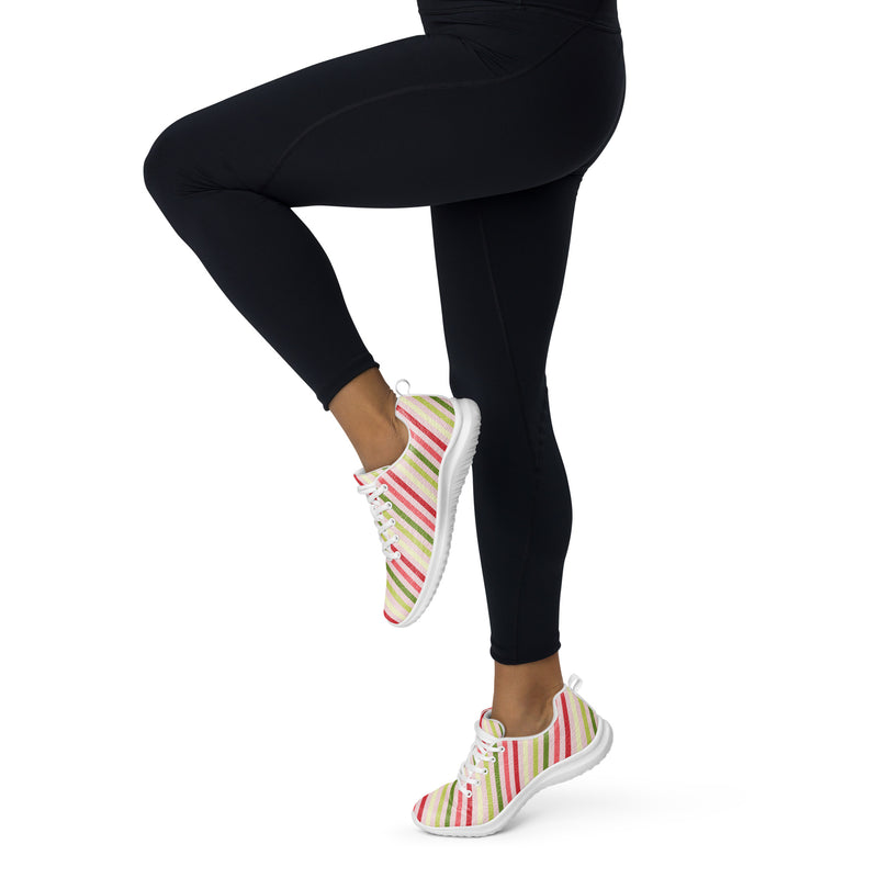 Candy Stripe Athletic #214 - Front View | HA!LO Canvas Sneakers