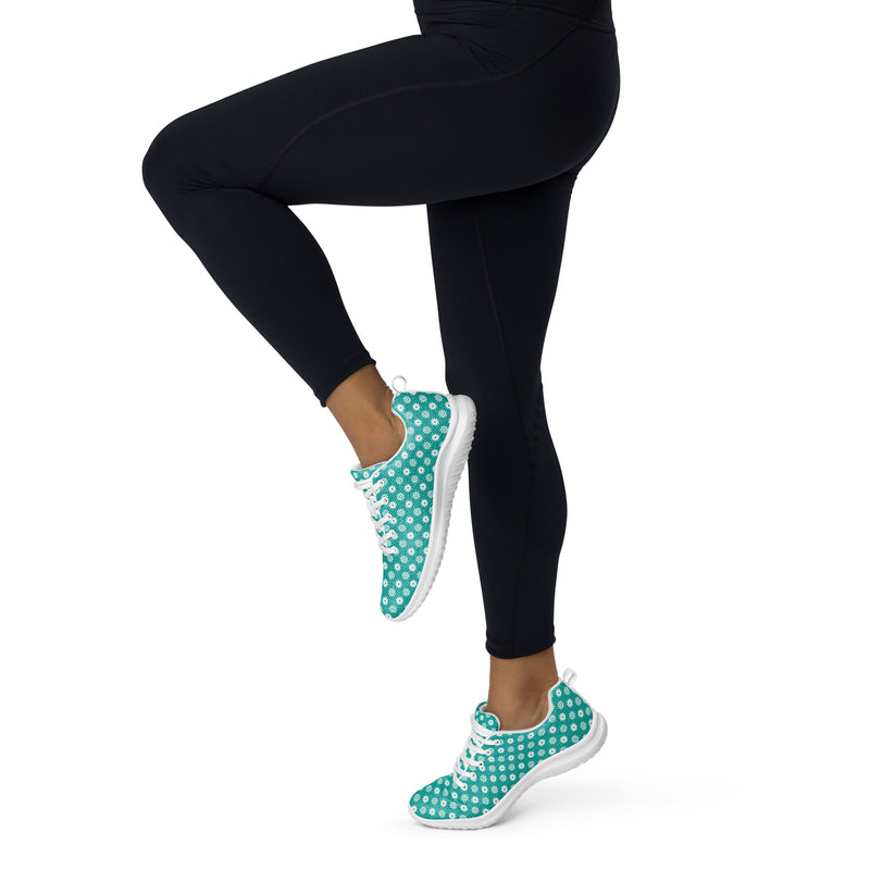 Teal Polka Dot Athletic #273 - Front View | HA!LO Canvas Sneakers