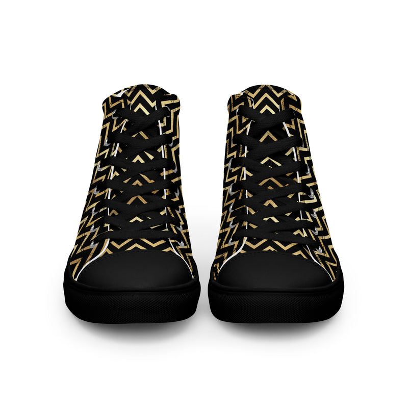 Gold Chevron High Top #329 - Sole Detail | HA!LO Canvas Sneakers
