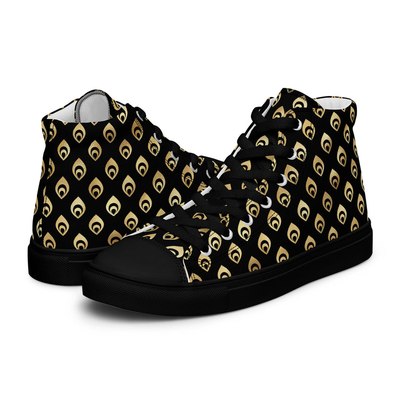 Gold Fleur De Lis High Top #333 - Canvas High Top Sneakers | HA!LO