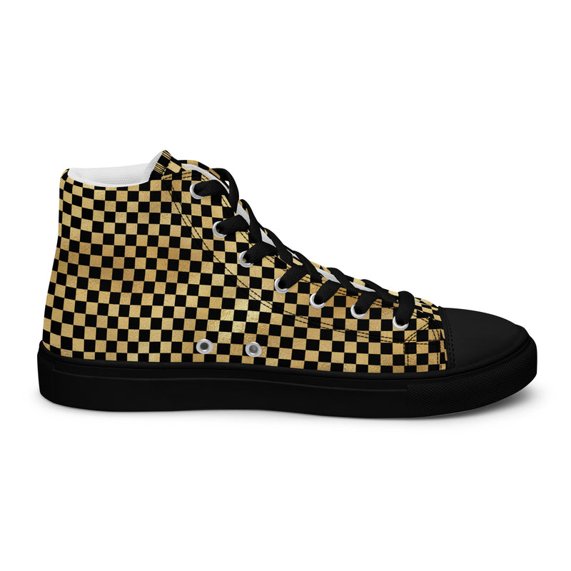 Gold Check High Top #328 - Sole Detail | HA!LO Canvas Sneakers