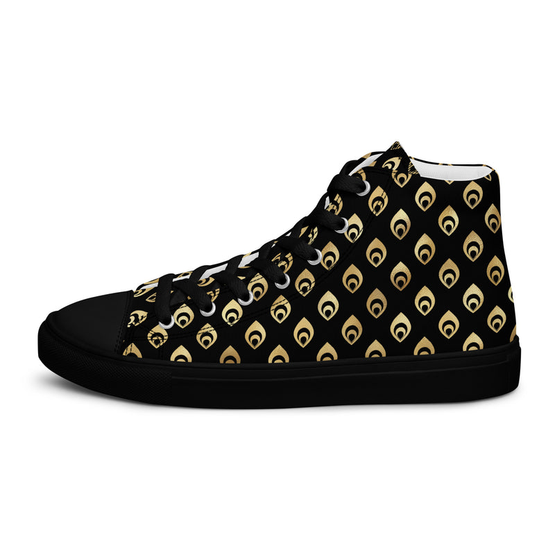 Gold Fleur De Lis High Top #333 - Sole Detail | HA!LO Canvas Sneakers