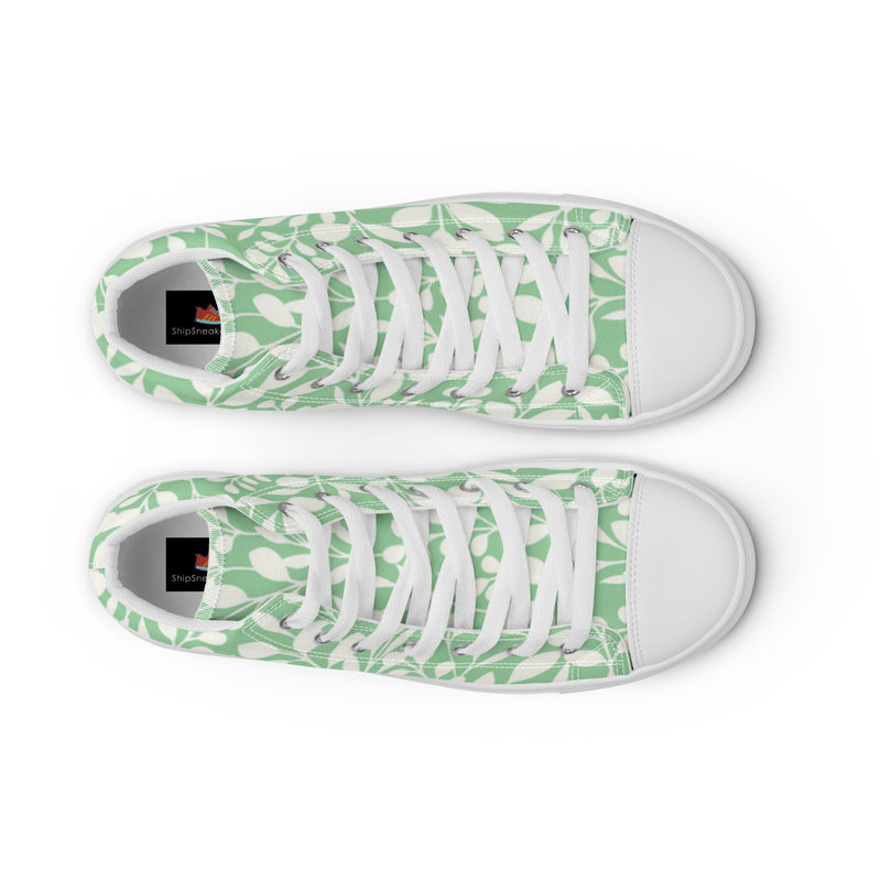 Mint Botanical High Top #7 - Lifestyle Shot | HA!LO Canvas Sneakers