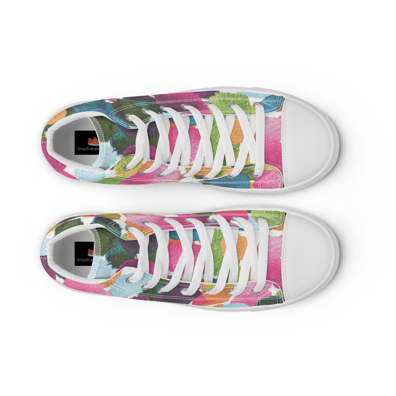 Watercolor Dot High Top #11 - Lifestyle Shot | HA!LO Canvas Sneakers