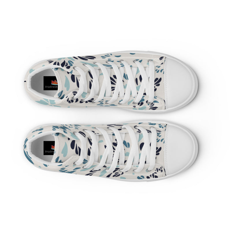 Blue Botanical High Top #17 - Lifestyle Shot | HA!LO Canvas Sneakers