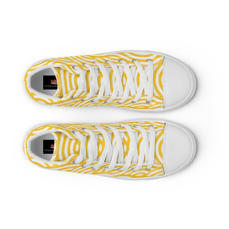 Gold Wave High Top #18 - Lifestyle Shot | HA!LO Canvas Sneakers