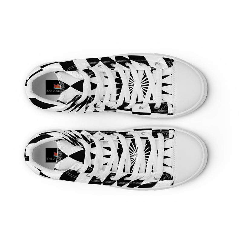 Checkerboard High Top #38 - Lifestyle Shot | HA!LO Canvas Sneakers