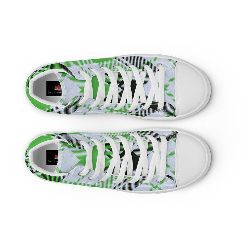 Green Argyle High Top #41 - Lifestyle Shot | HA!LO Canvas Sneakers