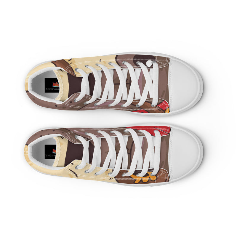 Brown Eye High Top #53 - Lifestyle Shot | HA!LO Canvas Sneakers