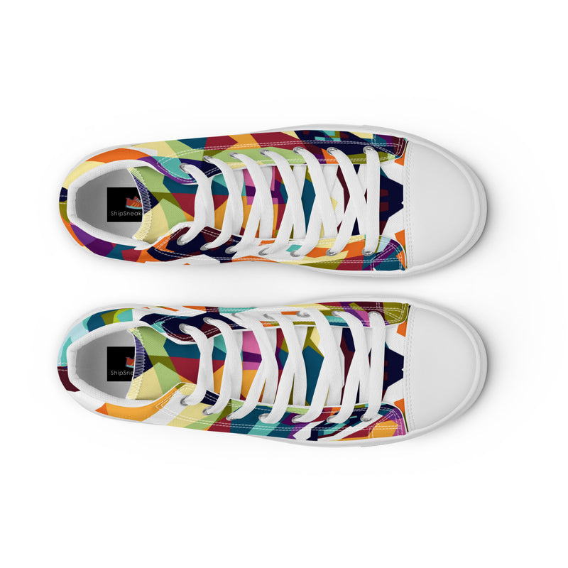 Geometric Mosaic High Top #56 - Lifestyle Shot | HA!LO Canvas Sneakers